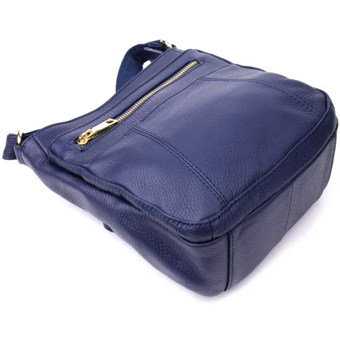 Вертикальна сумка жіноча з натуральної шкіри 15121 Vintage Синій