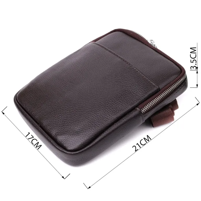 Чоловіча вертикальна сумка з натуральної шкіри Vintage 22863 Коричневий