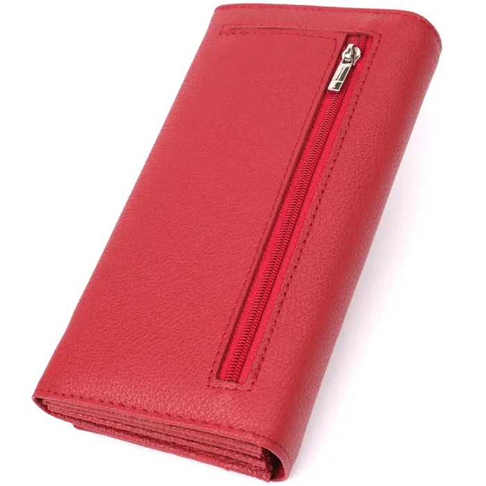 Жіночий місткий гаманець з натуральної шкіри ST Leather 23096 Червоний