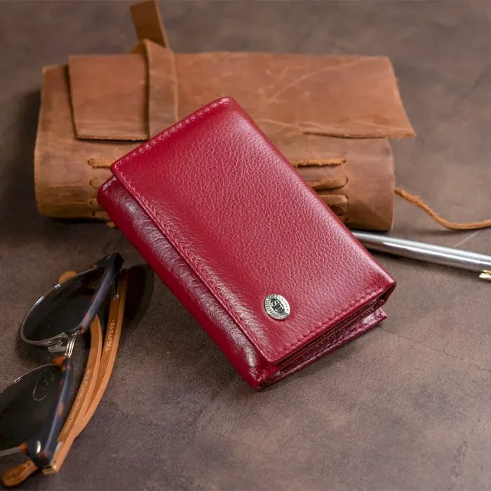 Горизонтальное портмоне из кожи женское на магните ST Leather 19333 Бордовое