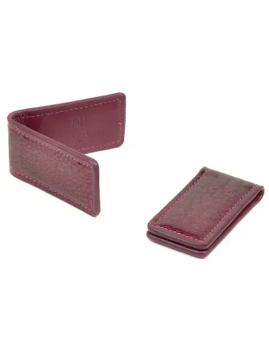 Кошелек Зажим для денег кожа BRETTON Clip-Croc rose-red