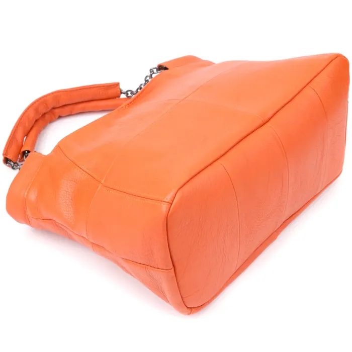 Яскрава сумка для жінок з натуральної шкіри Vintage 22990 Помаранчевий