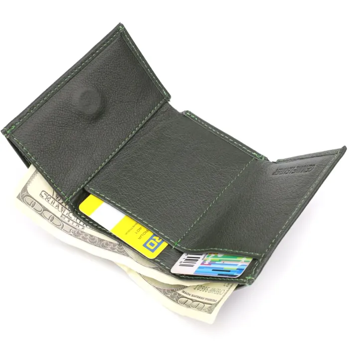 Жіночий мініатюрний гаманець із натуральної шкіри ST Leather 23083 Зелений