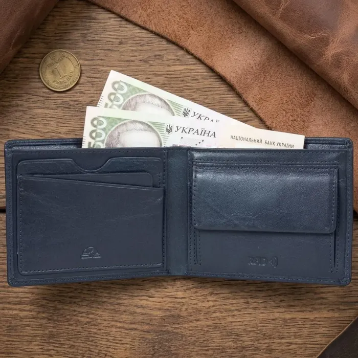 Чоловіче портмоне Tony Perotti Newcontatto 3594+rfid (90373) Темно-синє