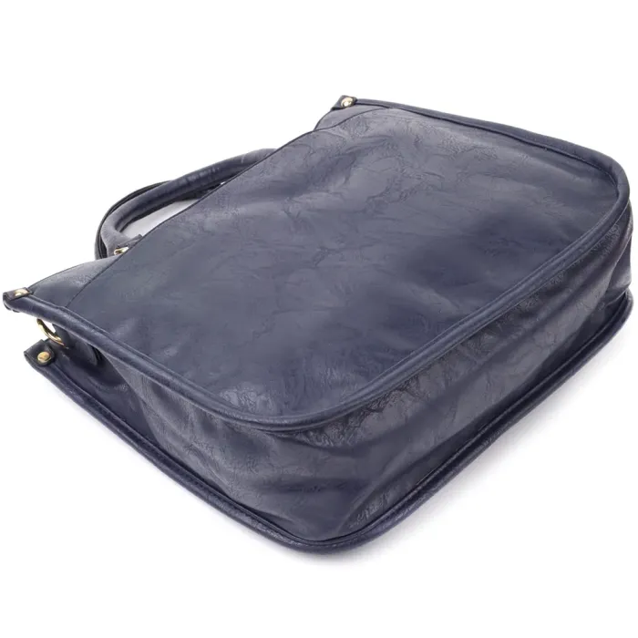 Ділова жіноча сумка з екошкіри Vintage 15132 Синій