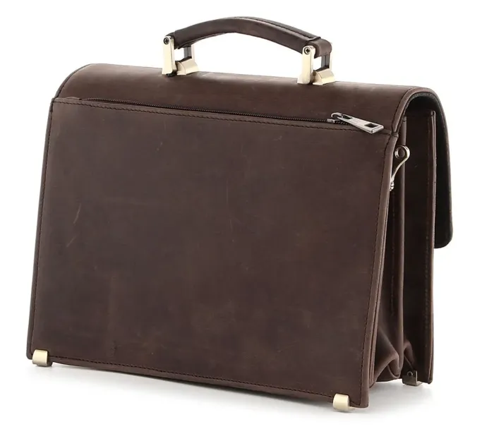 Барсетка SHVIGEL 00760 із вінтажної шкіри Коричнева