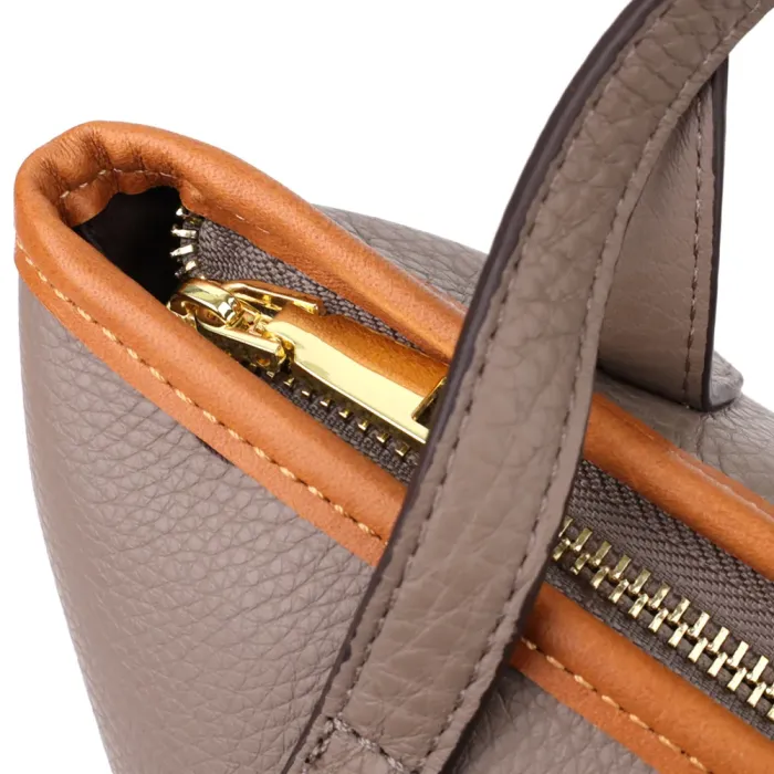 Практична містка сумка з натуральної шкіри для жінок Vintage 22998 Сірий