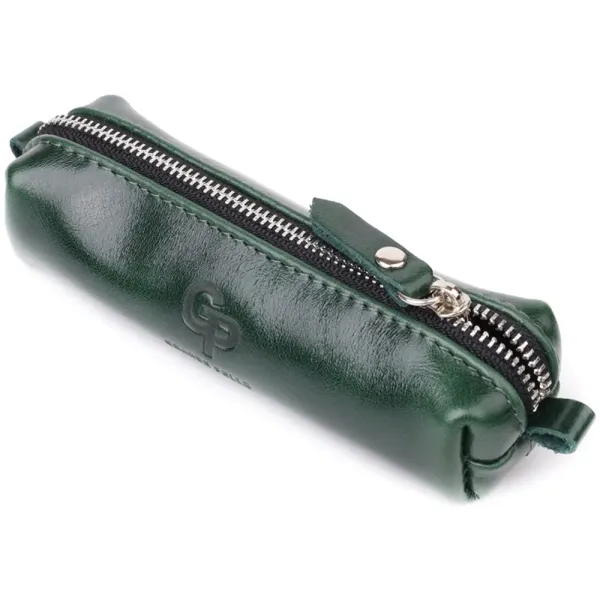 Практична ключниця з натуральної гладкої шкіри GRANDE PELLE 22943 Зелений