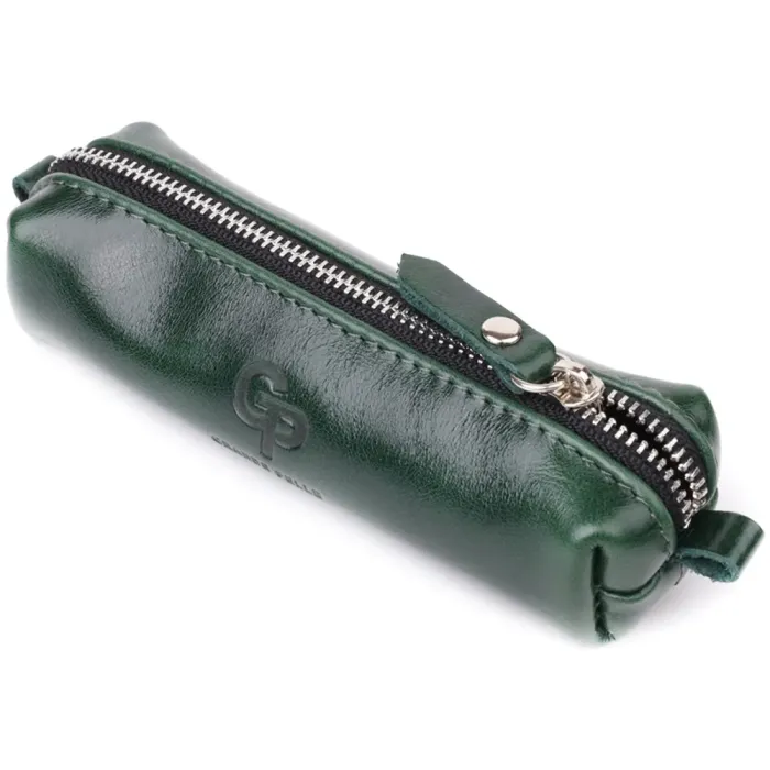 Практична ключниця з натуральної гладкої шкіри GRANDE PELLE 22943 Зелений