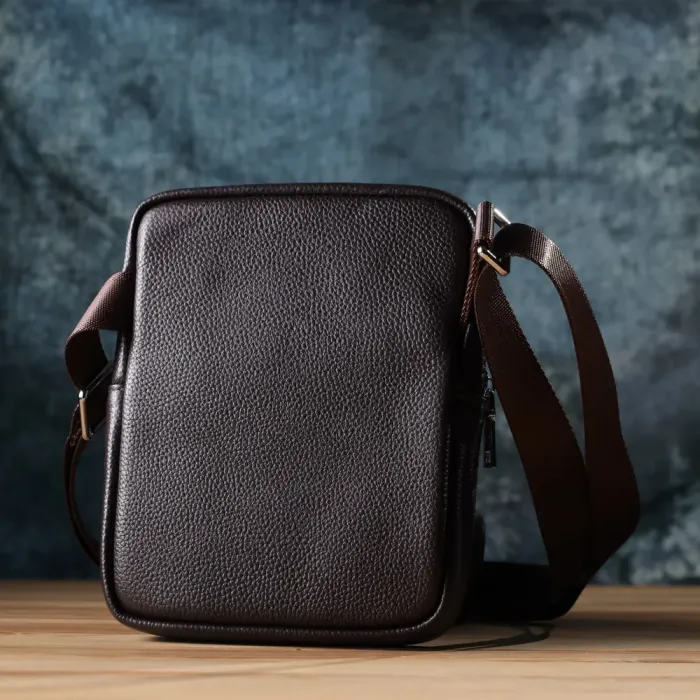 Чоловіча вертикальна сумка з натуральної шкіри Vintage 22863 Коричневий