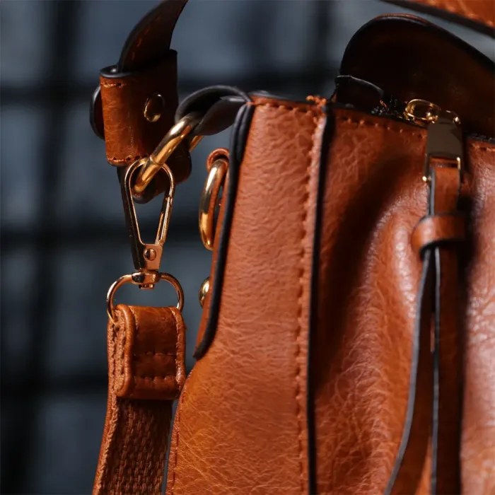 Жіноча сумка великого розміру з екошкіри Vintage 15140 Коричневий