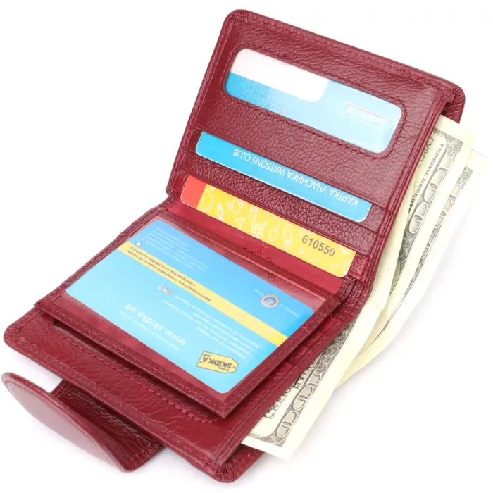 Жіночий гаманець вертикального формату з натуральної шкіри ST Leather 23071 Бордовий