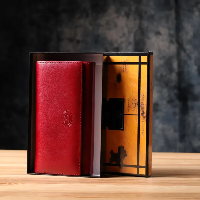 Місткий жіночий гаманець із глянсової натуральної шкіри Tony Perotti 20893_1 (1911 rosso) Червоний