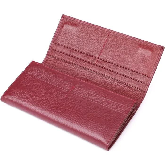 Практичний гаманець для жінок із натуральної шкіри ST Leather 23098 Бордовий