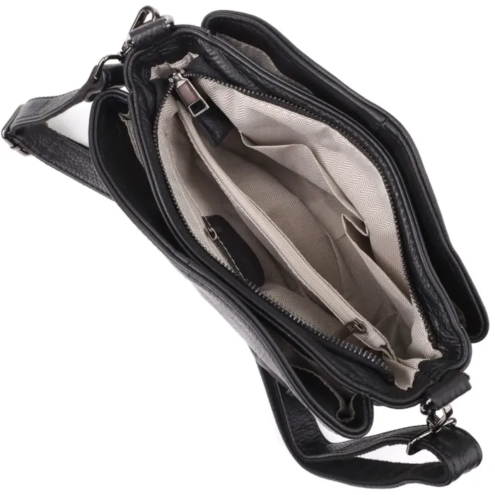 Сумка на плече з натуральної шкіри Vintage 23007 Чорний