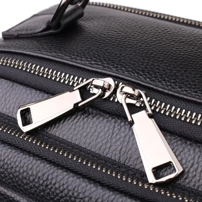 Багатофункціональний рюкзак для чоловіків з натуральної шкіри Vintage 23044 Чорний