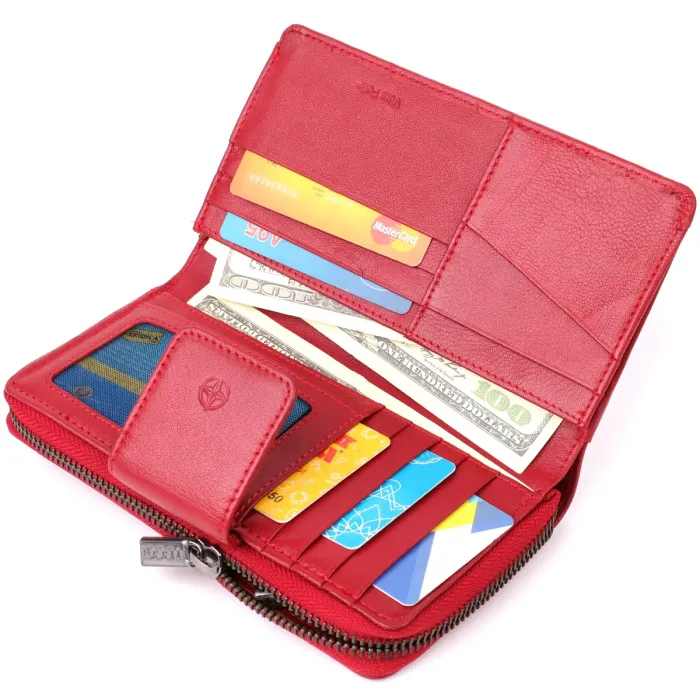 Жіночий вертикальний гаманець з натуральної шкіри Tony Perotti 20879_1 (5084 rosso) Червоний