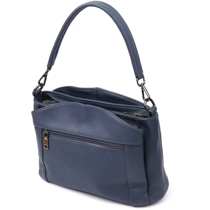 Стильна сумка на плече з натуральної шкіри Vintage 23009 Синій