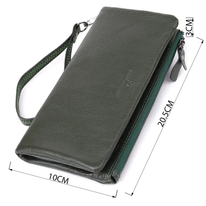 Зручний гаманець для жінок з ременем з натуральної шкіри ST Leather 23104 Зелений