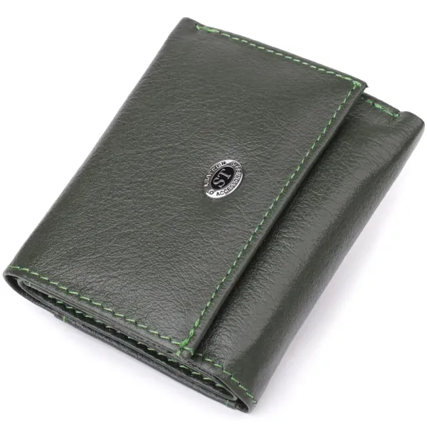 Жіночий мініатюрний гаманець із натуральної шкіри ST Leather 23083 Зелений