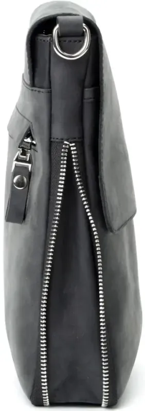 Сумка SHVIGEL 11017 із вінтажної шкіри Чорна