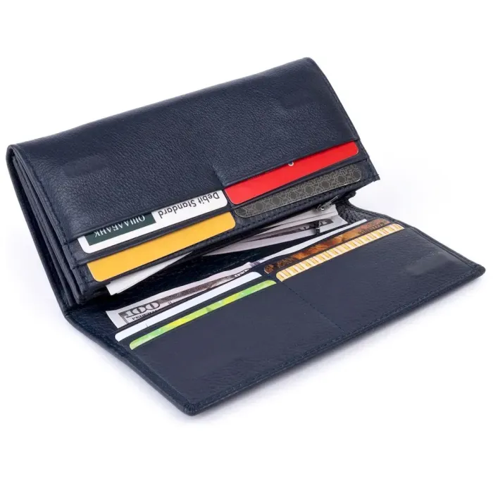 Гаманець на магнітах із клапаном жіночий ST Leather 19241 Темно-синій