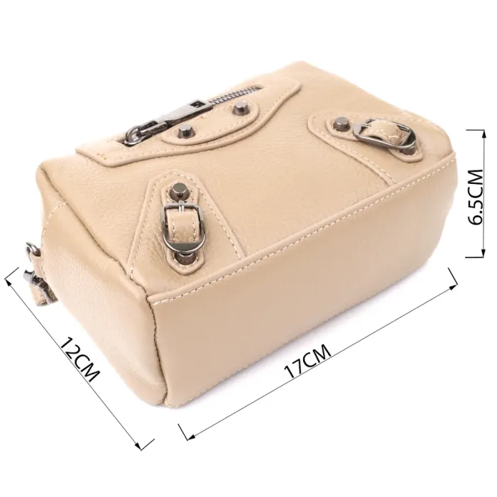 Компактна сумка для жінок з натуральної шкіри Vintage 22924 Бежевий