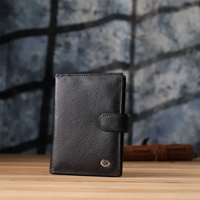 Містка обкладинка на документи унісекс з натуральної шкіри ST Leather 23116 Чорний