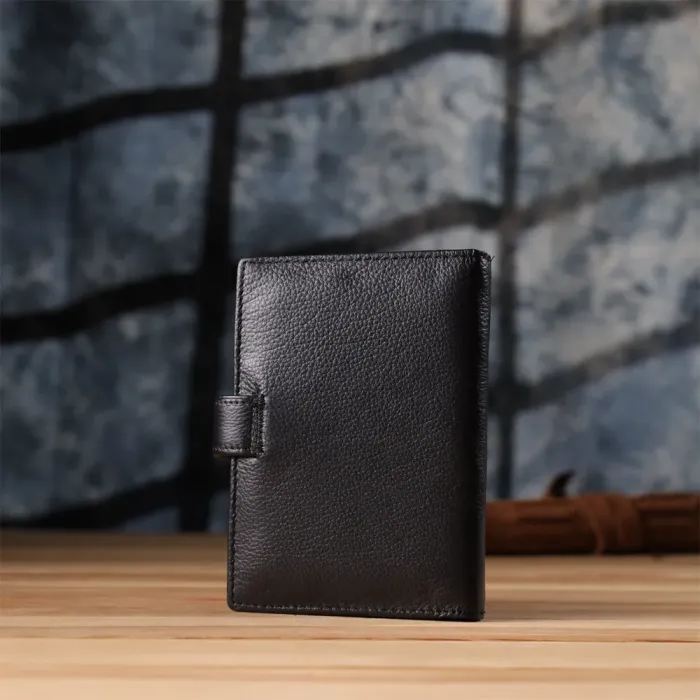 Містка обкладинка на документи унісекс з натуральної шкіри ST Leather 23116 Чорний