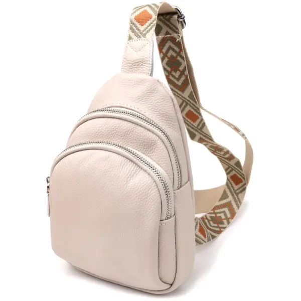 Сумка-слінг із натуральної шкіри для жінок Vintage 22936 Білий