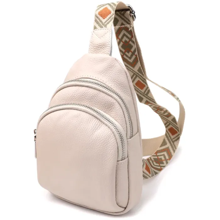 Сумка-слінг із натуральної шкіри для жінок Vintage 22936 Білий