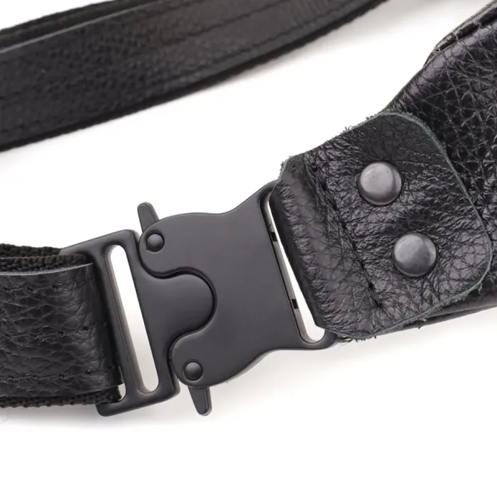 Зручна сумка бананка для чоловіків із зернистої натуральної шкіри Shvigel 23136 Чорний