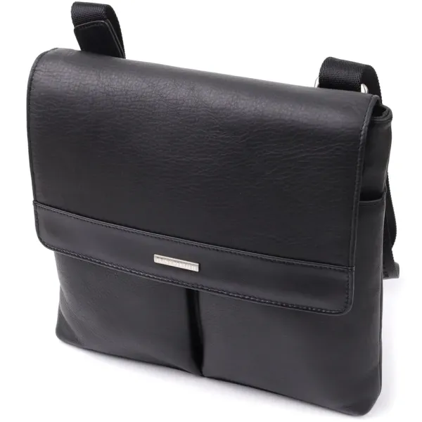 Чоловіча сумка через плече із зернистої натуральної шкіри Tony Perotti 20865_1 (9270G-25 nero) Чорний