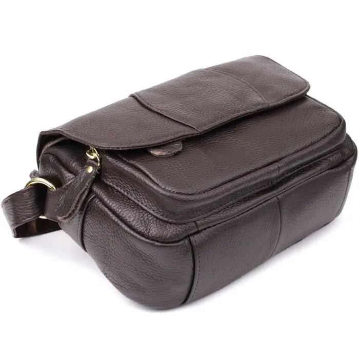 Сумка з натуральної шкіри для стильних жінок Vintage 22973 Коричневий