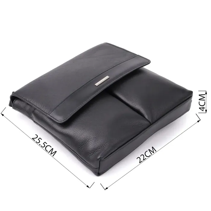 Чоловіча сумка через плече із зернистої натуральної шкіри Tony Perotti 20865_1 (9270G-25 nero) Чорний