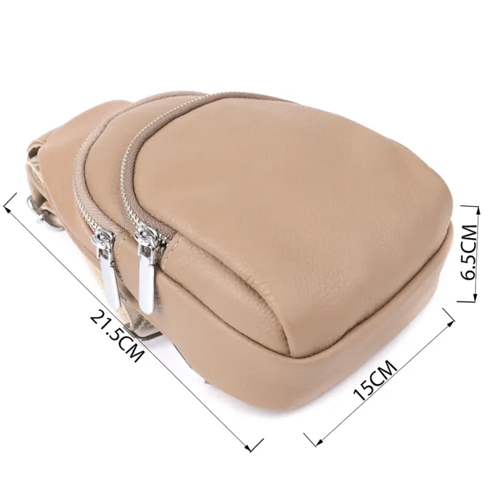 Слінг сумка з натуральної шкіри для жінок Vintage 22939 Бежевий