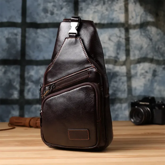 Практична сумка через плече з натуральної шкіри Vintage 23050 Коричневий