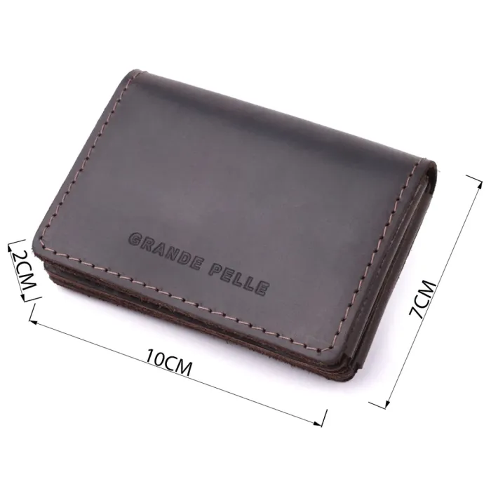 Стильна обкладинка на автодокументи у вінтажній шкірі GRANDE PELLE 22873 Темно-коричнева