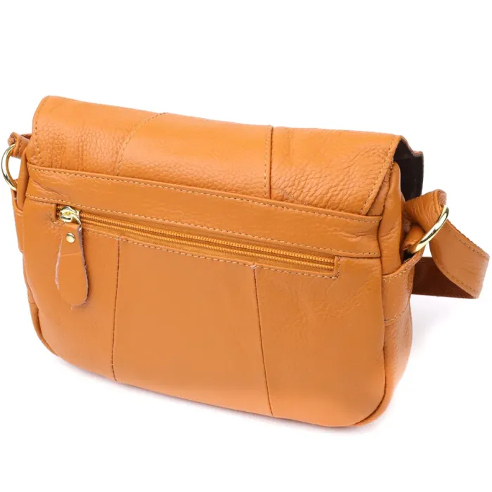 Містка повсякденна сумка з натуральної шкіри для жінок Vintage 22968 Рудий