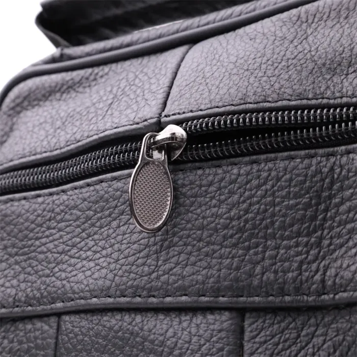 Невелика вертикальна сумка для чоловіків з натуральної шкіри Vintage 15099 Чорний