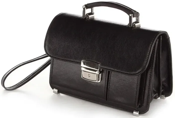 Барсетка SHVIGEL 00375 із натуральної шкіри Чорна