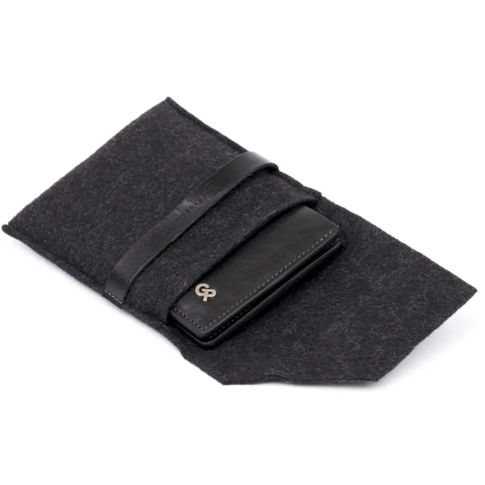  Стильне портмоне-кредитниця комбі в гладкій шкірі GRANDE PELLE 11327 Чорне