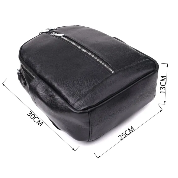 Практичний жіночий рюкзак з натуральної шкіри Vintage 23057 Чорний