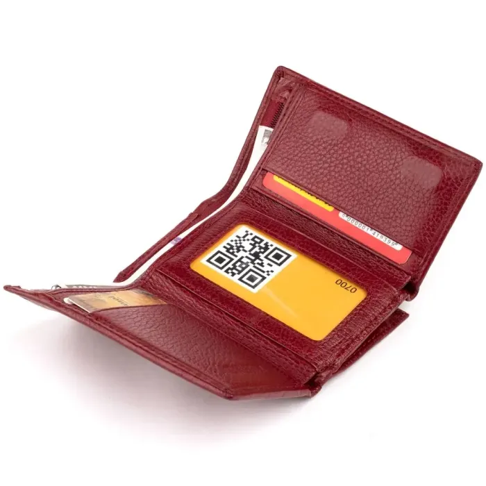 Горизонтальное портмоне из кожи женское на магните ST Leather 19333 Бордовое