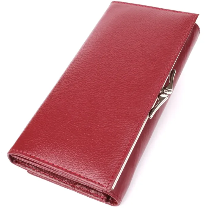 Елегантний гаманець для жінок з монетницею із натуральної шкіри ST Leather 23107 Бордовий