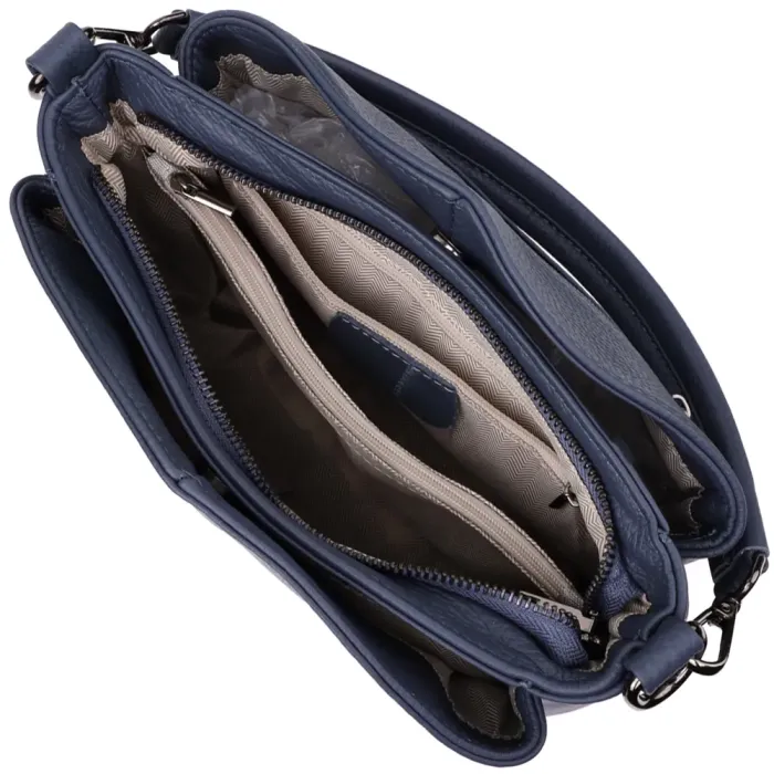 Стильна сумка на плече з натуральної шкіри Vintage 23009 Синій