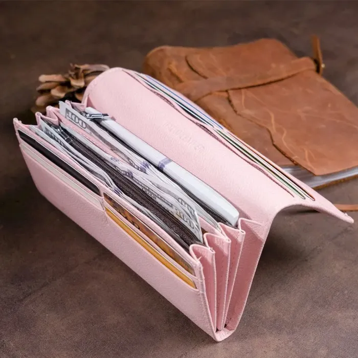 Гаманець на магнітах із клапаном жіночий ST Leather 19245 Рожевий