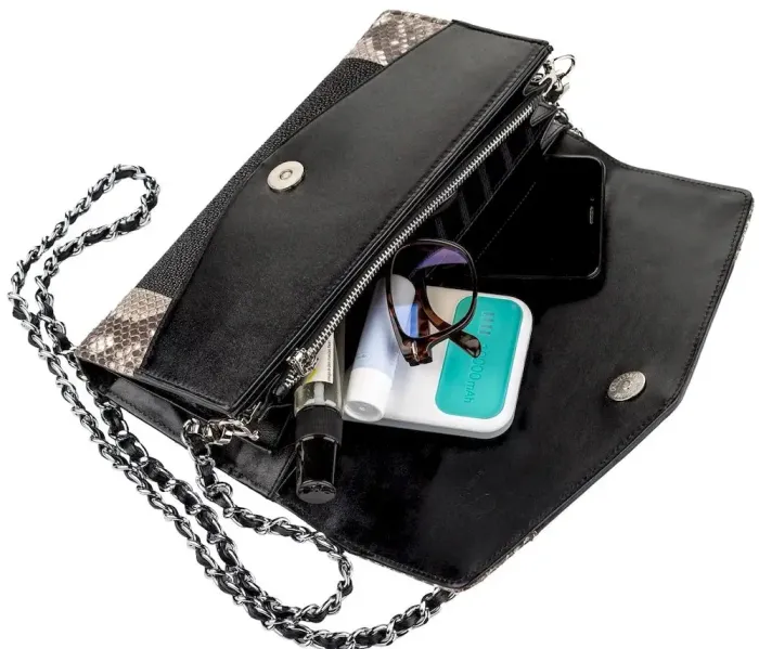 Сумка-клатч STINGRAY LEATHER 18215 із натуральної шкіри морського скату Чорна
