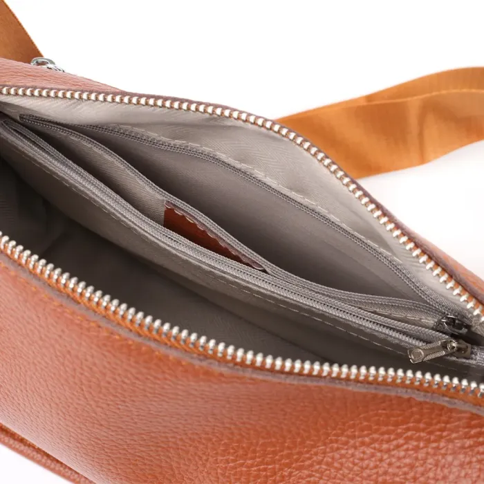 Зручна напівкругла сумка для жінок з натуральної шкіри Vintage 22906 Коричневий