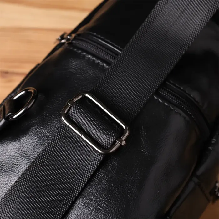 Чоловічі сумки через плече з натуральної шкіри Vintage 23048 Чорний